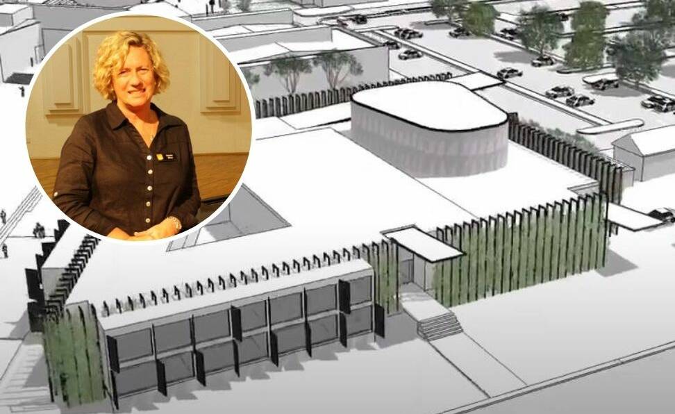 BIG THINGS PLANNED: An aerial perspective of the design plan for the Orange Conservatorium of Music and Planetarium. Insert: ORC director Donna Riles. PHOTOS: SUPPLIED 