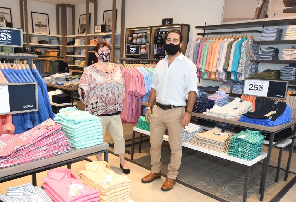 Annette Layton and Garo Iskenderian in the Orange Gazman store which opened its doors on Thursday, November 2.