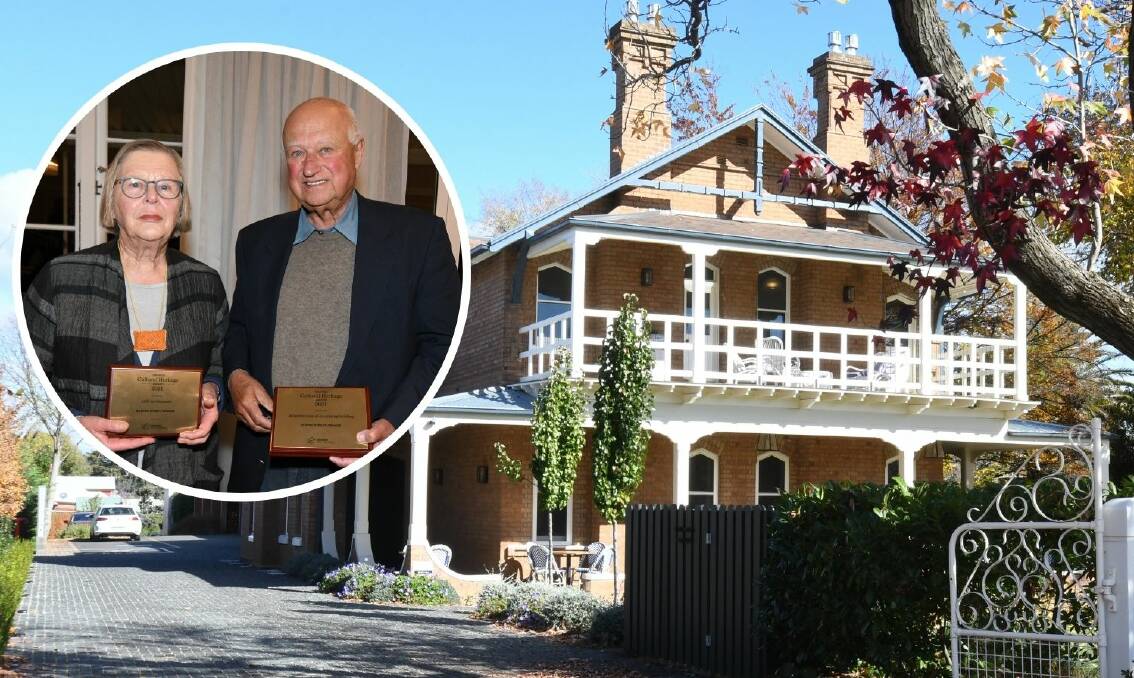 HISTORIC: Owners of the Byng Street Boutique Hotel, Elizabeth and David Nock (inset) won two awards for its restoration. PHOTOS: JUDE KEOGH

