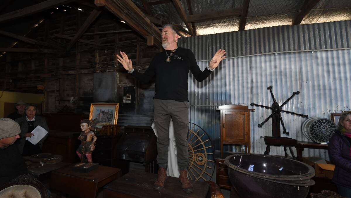 Steve Archer auctioning off his art and antiques on Sunday. PHOTO: CARLA FREEDMAN