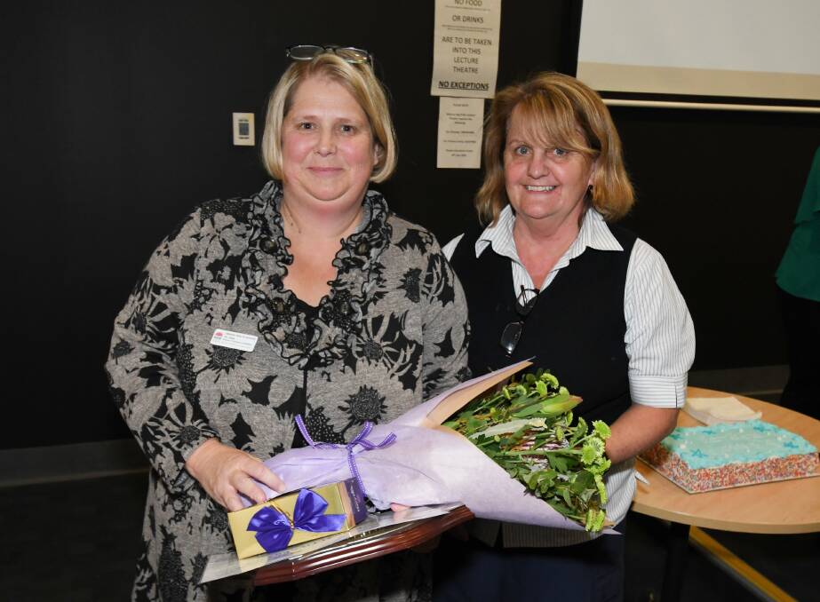 Director of Nursing and Midwifery Jo Dean and Anetta Westgeest - who collected the award for Registered Nurse on the Year on behalf of winner Arjo Kurian. PHOTO: JUDE KEOGH