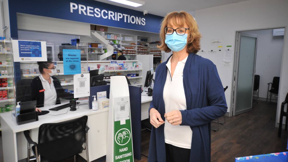 Frances Kinghorne of Hogan's Pharmacy on Sale Street is expecting to recieve 300 doses of Moderna on Thursday. PHOTO: JUDE KEOGH