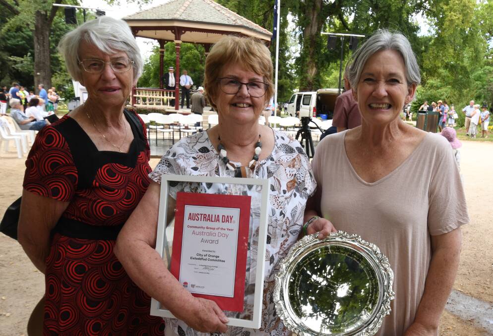 The City of Orange Eisteddfod committee received the Community Group of the Year award. Pictured committee members: Ruth Harrison (vocal and instrumental head), president Carol Smithers (dance) and Helen Croke (speech and drama head). PHOTO: JUDE KEOGH 