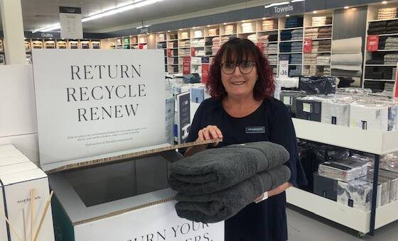 REDUCE: Orange Sheridan store manager, Jane Griffith, said the recycling program was very popular with customers after it was first launched in 2019. Photo: SUPPLIED 
