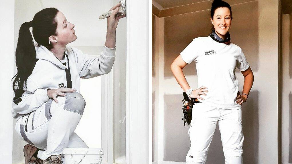 ROLE MODEL: Third-year apprentice painter and decorator, single mum and "tradie influencer" Tahlia Williams, 31. PHOTOS: TAHLS_THE_PAINTER/SUPPLIED
