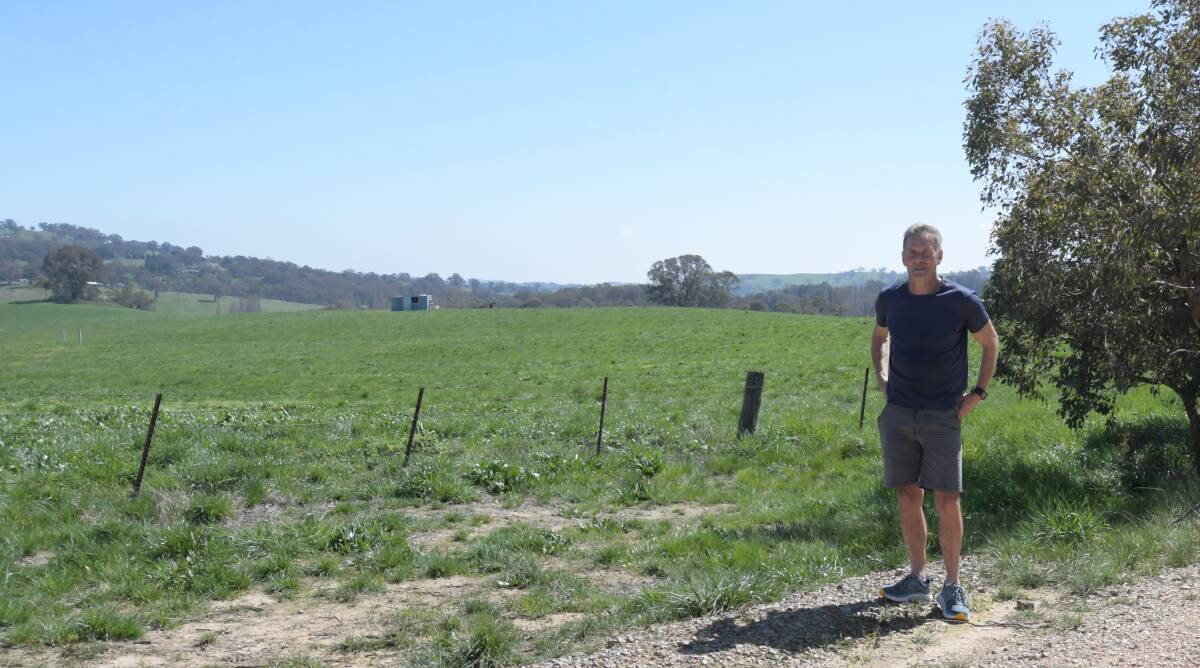 PROJECT IN SIGHT: Rob Green on his driveway next to where the solar farm development is going. PHOTO: JUDE KEOGH