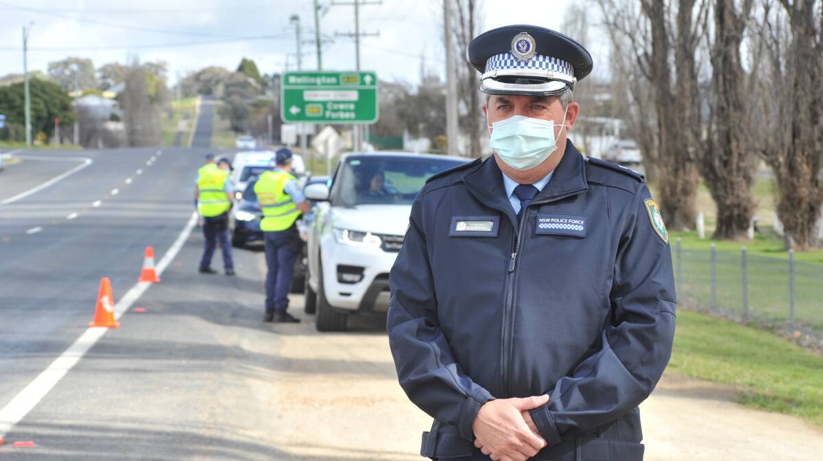ENFORCEMENT: Central West Police District are ramping up compliance checks, says Superintendent Steve Kentwell - pictured at a road-side test in Molong. PHOTO: JUDE KEOGH