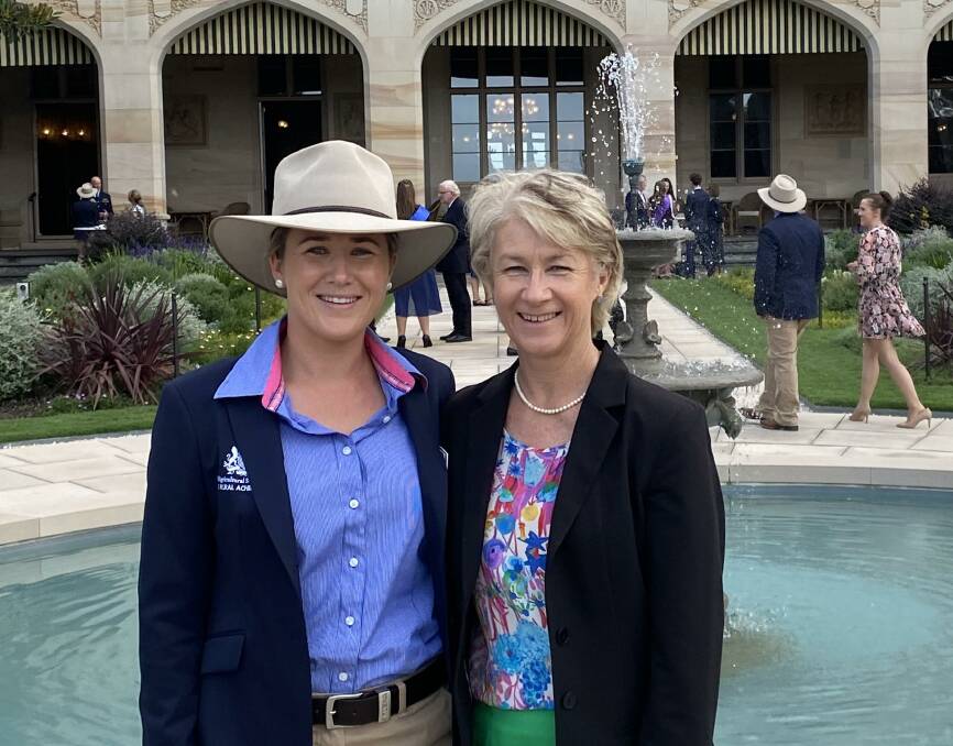 AMBASSADOR: Rural Achiever Sally Gavin from Cumnock with her mum, Barbara Gavin. During a visit to Parliament and Government House this week, the young leader met NSW Governor Margaret Beazley. PHOTO: SUPPLIED