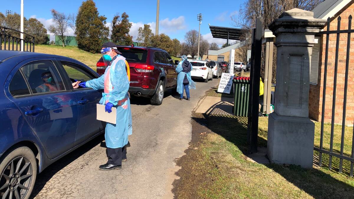 BIG DEMAND: COVID testing at Wade Park on Wednesday - the first day of Orange's lockdown. PHOTO: ALANA CALVERT 