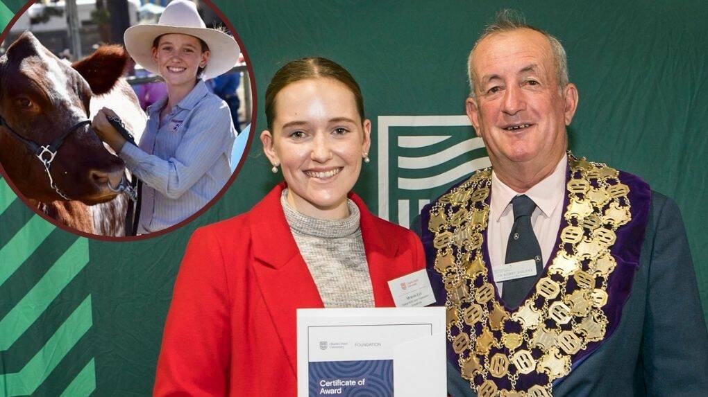 BRIGHT FUTURE: Medical student and scholarship recipient Miranda Eyb (pictured with former Bathurst Regional Council mayor Bobby Bourke). PHOTOS: SUPPLIED