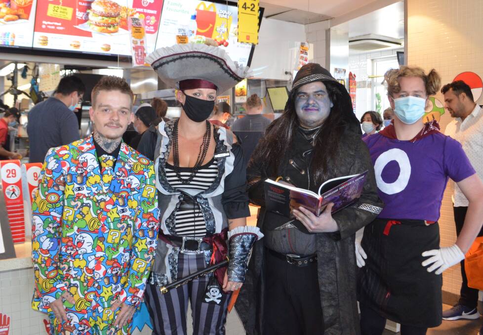 Orange McDonald's staff Alarik Young, Cassandra Forbes, Tristian Ford and Justin Alexander dressed as game characters for McHappy Day on Saturday. PHOTO: ALANA CALVERT