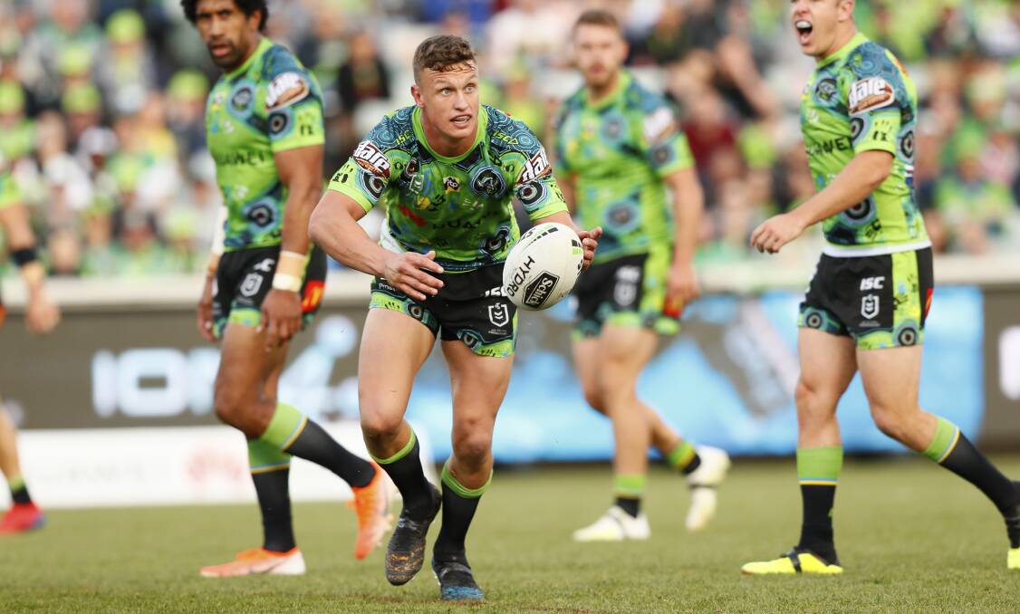 Raiders five-eighth Jack Wighton was critical over the lack of consultation in designing this year's Indigenous jersey. Picture: NRL Imagery