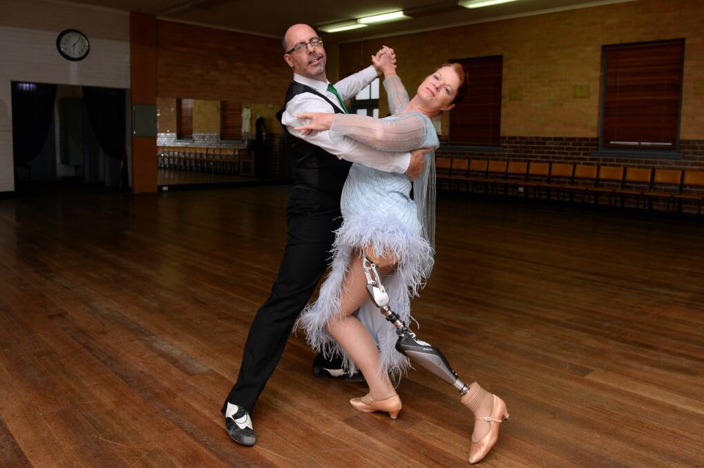 DANCE DREAMS: Julie Matthews-Eva and Mark Vanderkley during a lesson at The Dance Studio in Ballarat. Pictures: Kate Healy 