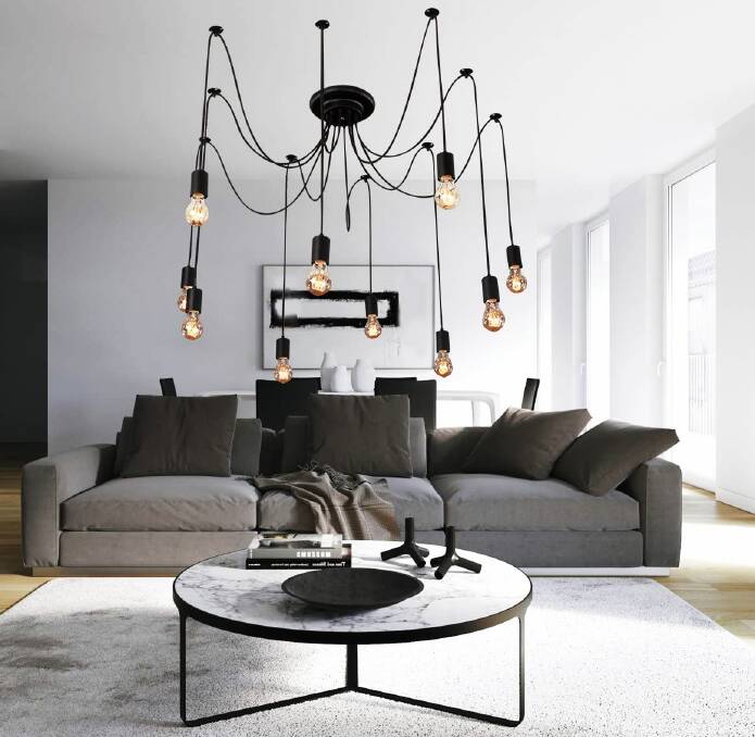To make your living room spectacular be courageous and bold with your lighting. Picture: Supplied