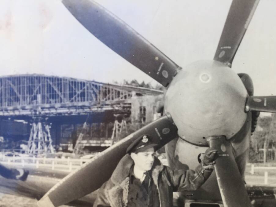 Sid Handsaker, as a young Spitfire pilot, during World War II. Picture: Courtesy, Sid Handsaker