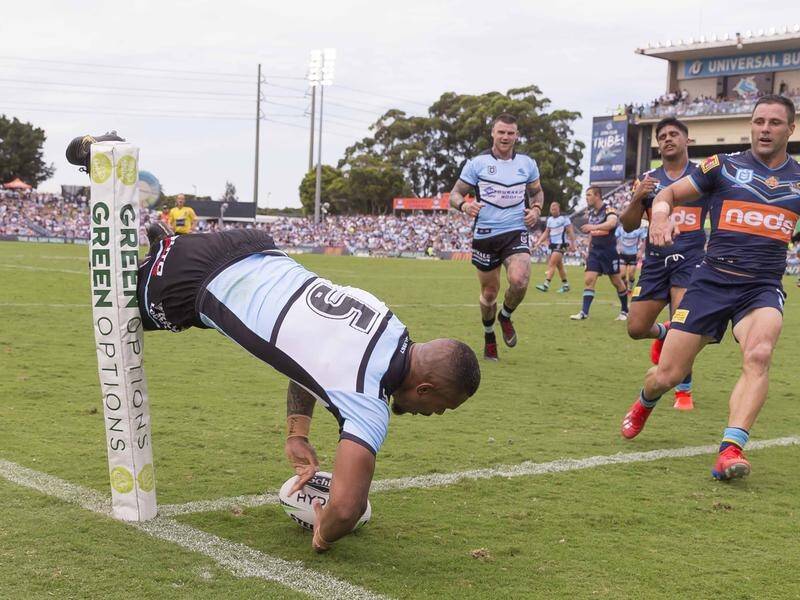 A Sione Katoa double has led Cronulla to a 20-6 victory over the Gold Coast in their NRL clash.