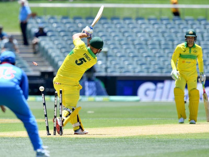Australia captain Aaron Finch has been bowled again for six in the 2nd ODI with India in Adelaide.