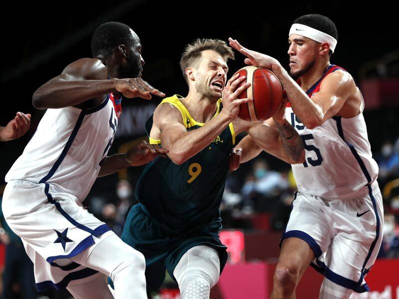 The Boomers have been relegated to the Tokyo bronze medal playoff after a 97-78 loss to the US.