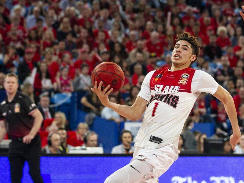 Lamelo Ball top scored for the Hawks in their 27-point loss to the Perth Wildcats.