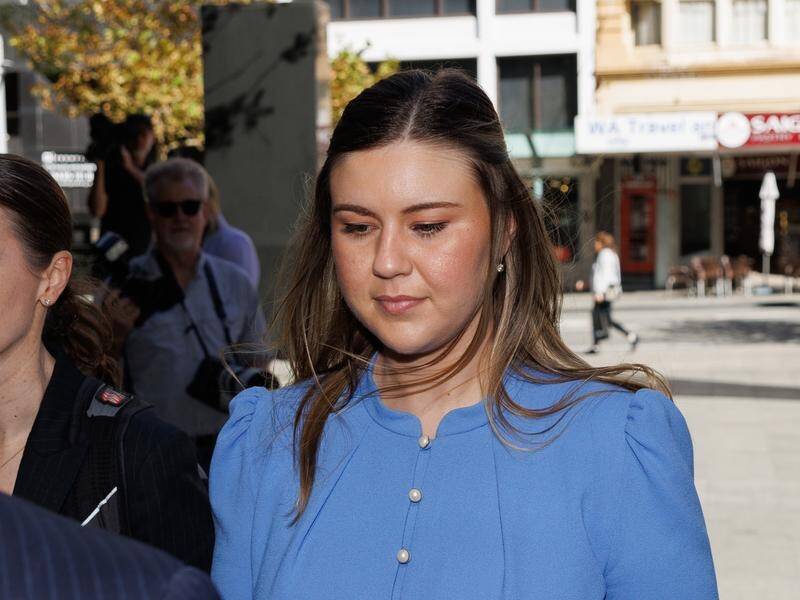 Brittany Higgins has accused Bruce Lehrmann of raping her in an office at parliament house. (Richard Wainwright/AAP PHOTOS)
