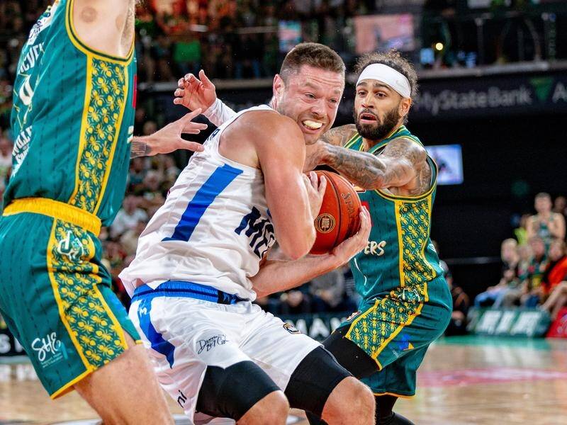 Tasmania emerged victorious from a tight Game 2 of the NBL Finals against Melbourne United. (Linda Higginson/AAP PHOTOS)