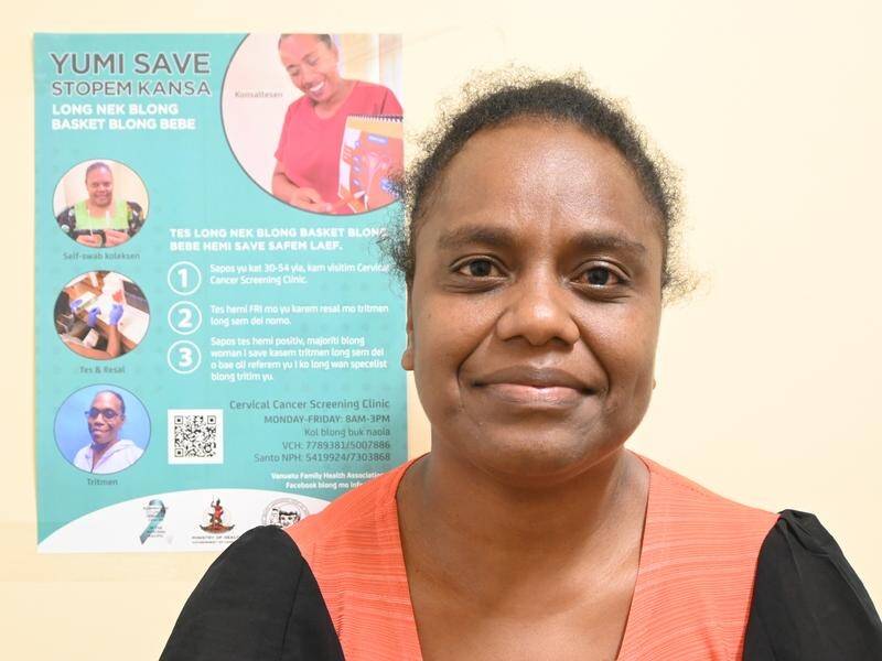 Single mum Florina is part of an initiative aimed at eliminating cervical cancer in Vanuatu. (HANDOUT/MINDAROO FOUNDATION)