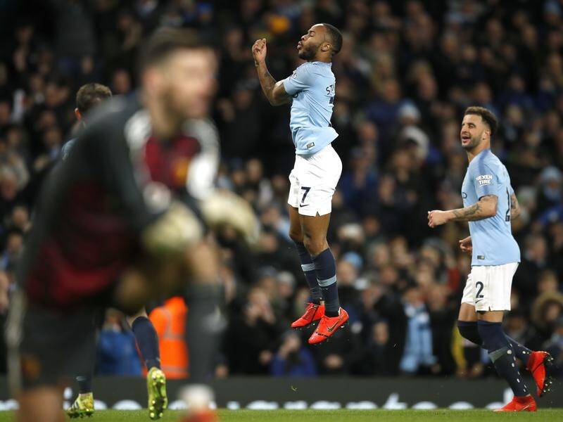 Raheem Sterling hails his third as Manchester City moved four points clear at the top of the EPL.