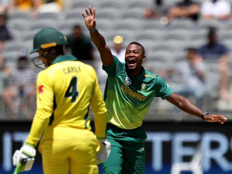 Andile Phehlukwayo appeals during South Africa's big ODI win over Australia.