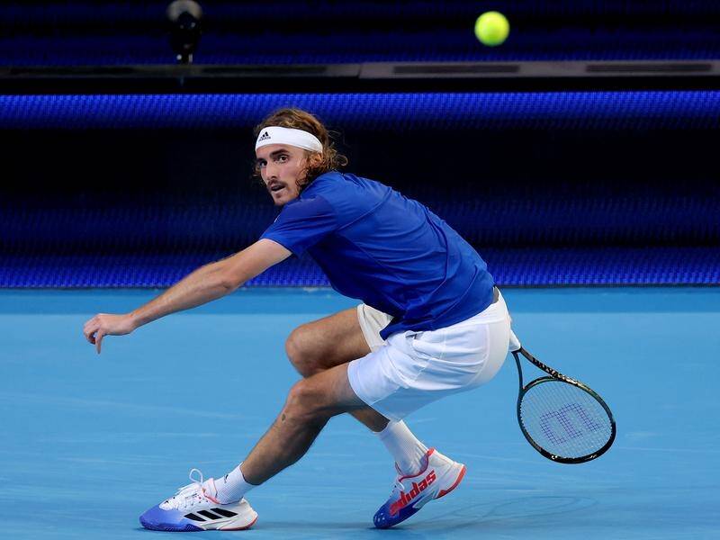 Stefanos Tsitsipas, from Greece, is in fine form ahead of the United Cup semi-finals. (Richard Wainwright/AAP PHOTOS)