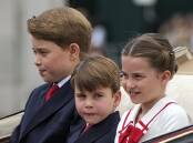 Birthday boy Louis (centre) is the youngest of the Prince and Princess of Wales' three children. (AP PHOTO)