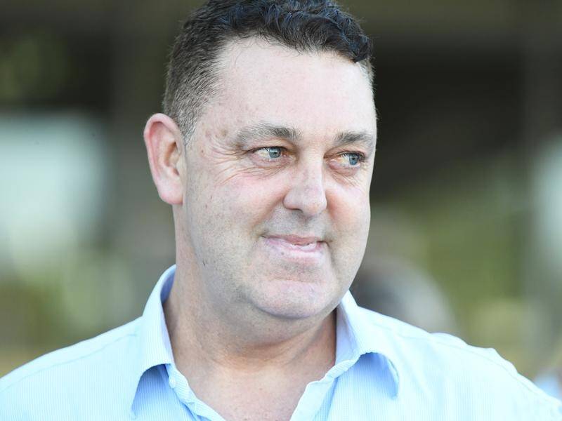 Ex-racehorse trainer Thomas Hughes has faced court charged over the stabbing of two people. (James Ross/AAP PHOTOS)