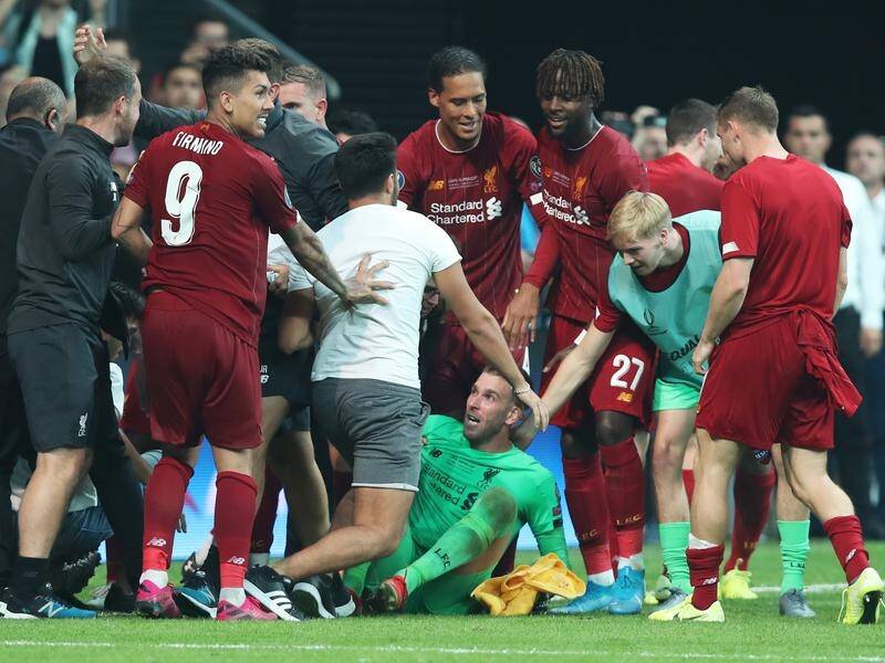 Liverpool's Super Cup hero Adrian has been injured after colliding with a celebrating fan.