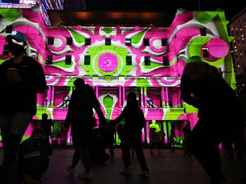 Over 23 nights, a crowd of more than 3.28 million soaked up more than 300 events at Vivid Sydney. (Dean Lewins/AAP PHOTOS)