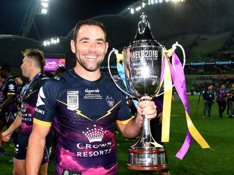 Cameron Smith skippered Melbourne to World Club Challenge success against Leeds in 2018.