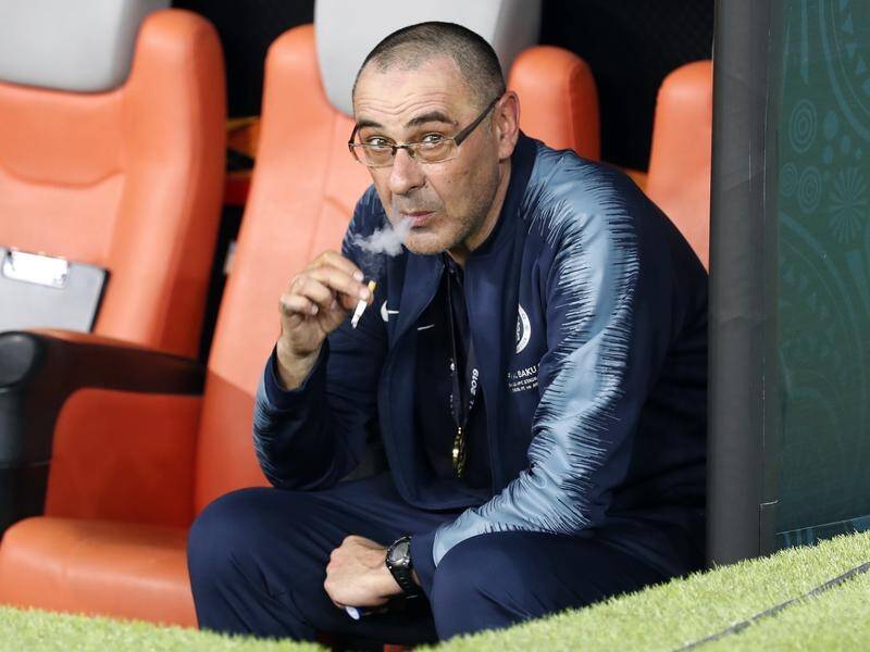 Lazio have hinted at signing Maurizio Sarri as manager by posting a cigarette emoji on social media.