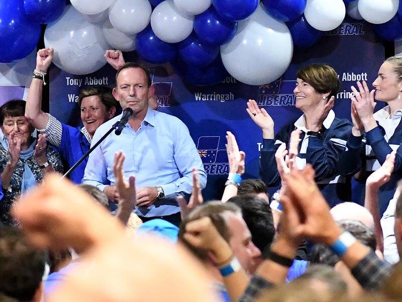 Tony Abbott was disappointed to lose Warringah but wanted to focus on a likely coalition win.