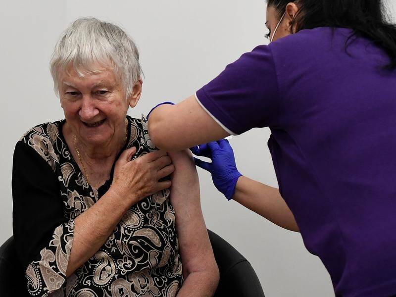 Aged care resident Jane Malysiak was the first in Australia to receive a COVID-19 vaccination.