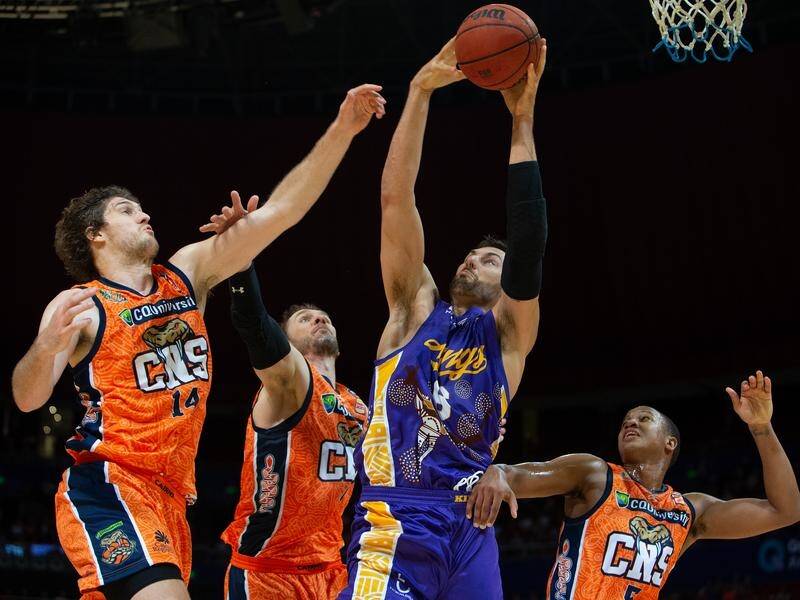 Helping Andrew Bogut (C) on the rebounding front will be key for Sydney against Melbourne United.
