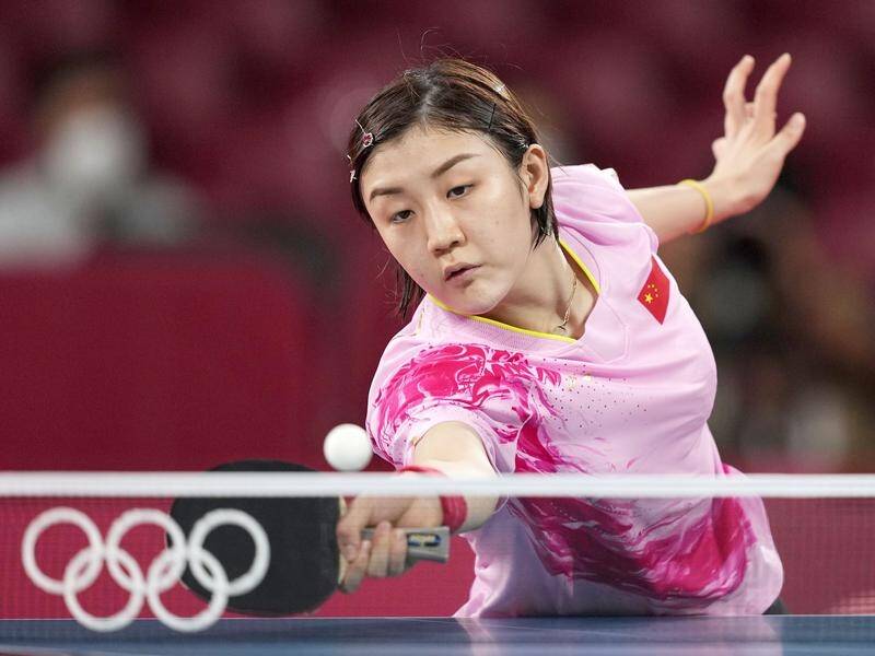 Chen Meng during her victory over Chinese compatriot Sun Yingsha in the women's singles final.