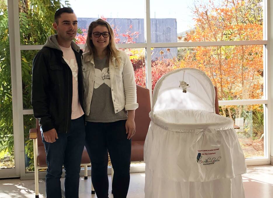 A GIFT FROM THE HEART: Hayden and Jessica Crawford raised enough money to purchse three cuddle cots, one of which was donated to Lithgow Hospital.