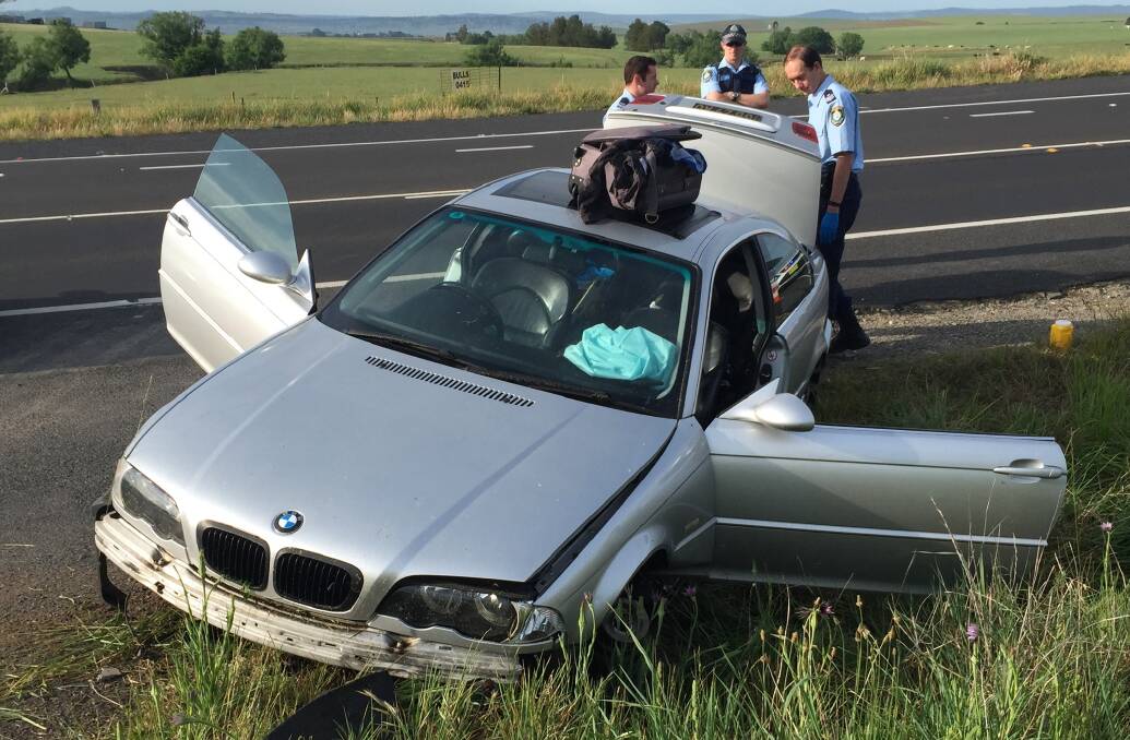 Thirty-year-old Orange man Jay Daniel Phillip Egan was charged with a string of offences after crashing this car on the Great Western Highway at Raglan on Monday.