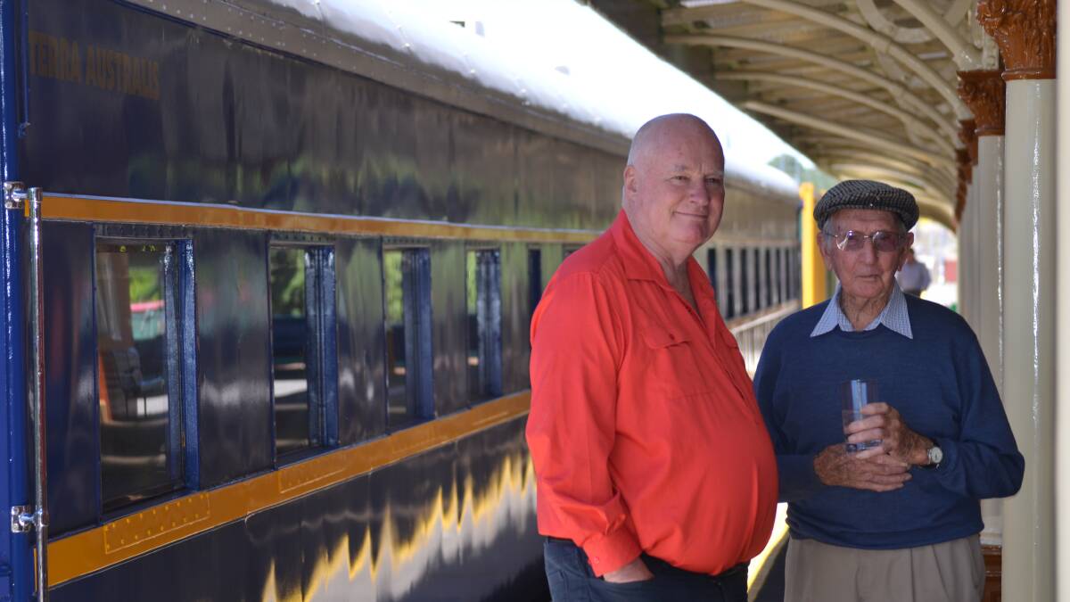TRAIN OF THOUGHT: Businessman and former pilot Boyd Munro brought his diesel train to Orange to honour aviation legend Max Hazelton. Photo: NICOLE KUTER                                                                                                               0117nktrain