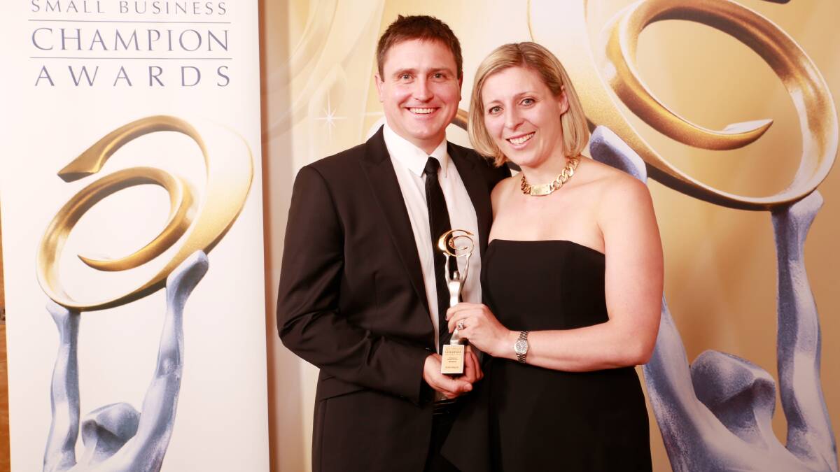 NATIONAL AWARD: Alive Health owner and principle practitioner Alison Bennett with her husband Hamish Karrasch. Photo: SUPPLIED