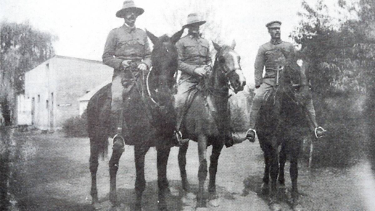 Captains Dove D.S.O, SH Nicholson and Cross. Photo taken by SH Nicholson on his second tour of duty in South Africa 1900-1902. Photo courtesy of DON MEARNS