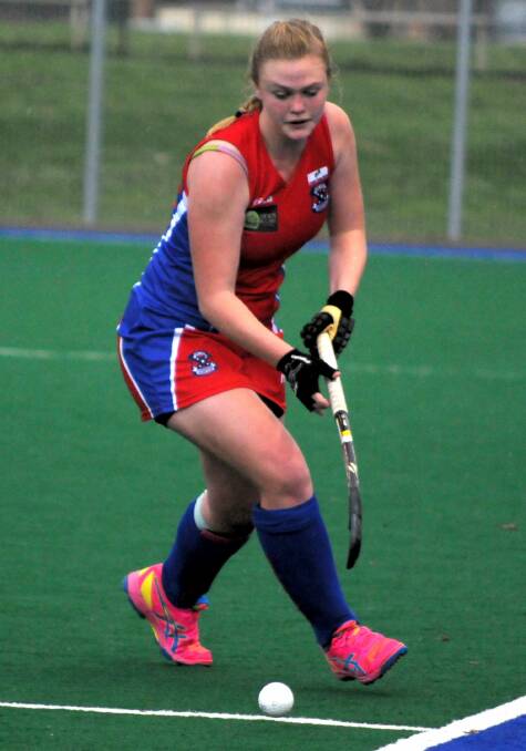 WINNERS ARE GRINNERS: Confederates, inluding Rachel Hinds (pictured) have a new found confidence ahead of today's women's Premier League Hockey clash with Bathurst St Pat's. Photo: STEVE GOSCH 		         0614sghock10