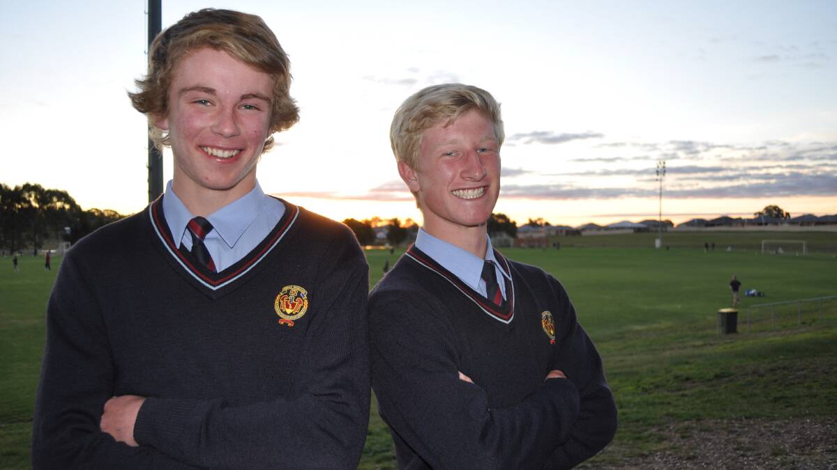 MAKING THE GRADE: James Sheahan’s Mitch Winslade and Lachy Stewart have been selected in the NSW Combined Catholic Colleges under 16s side. Photo: NICK McGRATH 0530nmrugby
