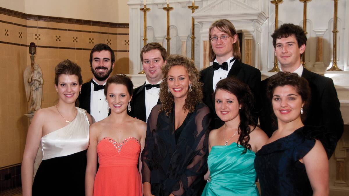 BEAUTIFUL VOICES: Operatic ensemble Voci Stupende will perform at the Orange Regional Conservatorium on June 1. Pictured are (front) Sylvie Humphries, Zoe Drummond, Hannah Fraser, Michelle Ryan, Laura Crocco and (back) Damian Arnold, Jared Lillehagen, Benjamin Burton and Daniel Nicholson. Photo contributed