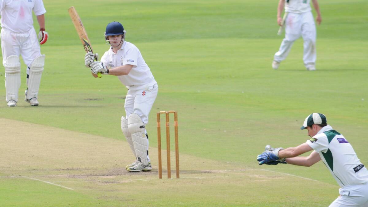 CRICKET: Centrals' Max Dodds lets one go down the legside on Sunday. Photo: STEVE GOSCH