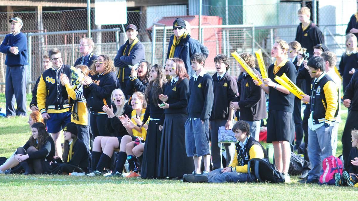 ON A HIGH: Orange High School students show their support during last week's Astley Cup tie against Bathurst High School. Photo: STEVE GOSCH