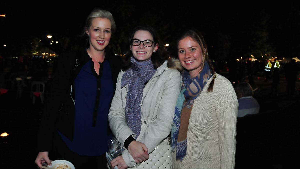 NIGHT MARKETS: Claudia Roberts, Ashlee Griffin and Emma Warby. Photo: JUDE KEOGH